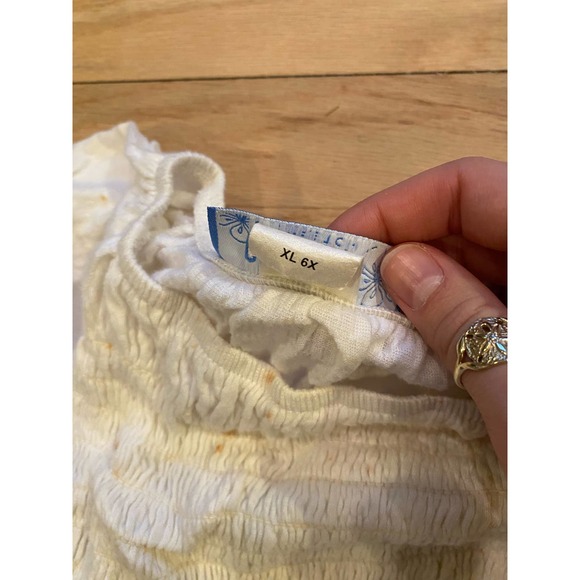 Periscope Stretch Vintage Top White with Butterfly - Picture 3 of 6